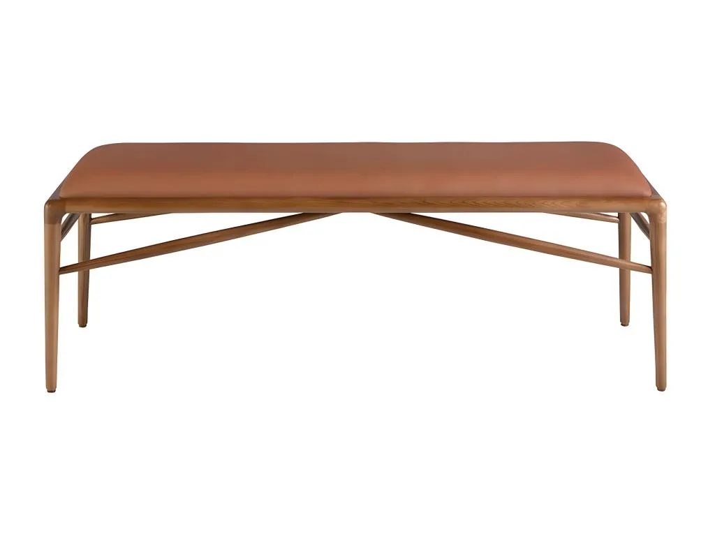 Banqueta de polipiel marrón Nidovia estilo contemporáneo ifu1990859