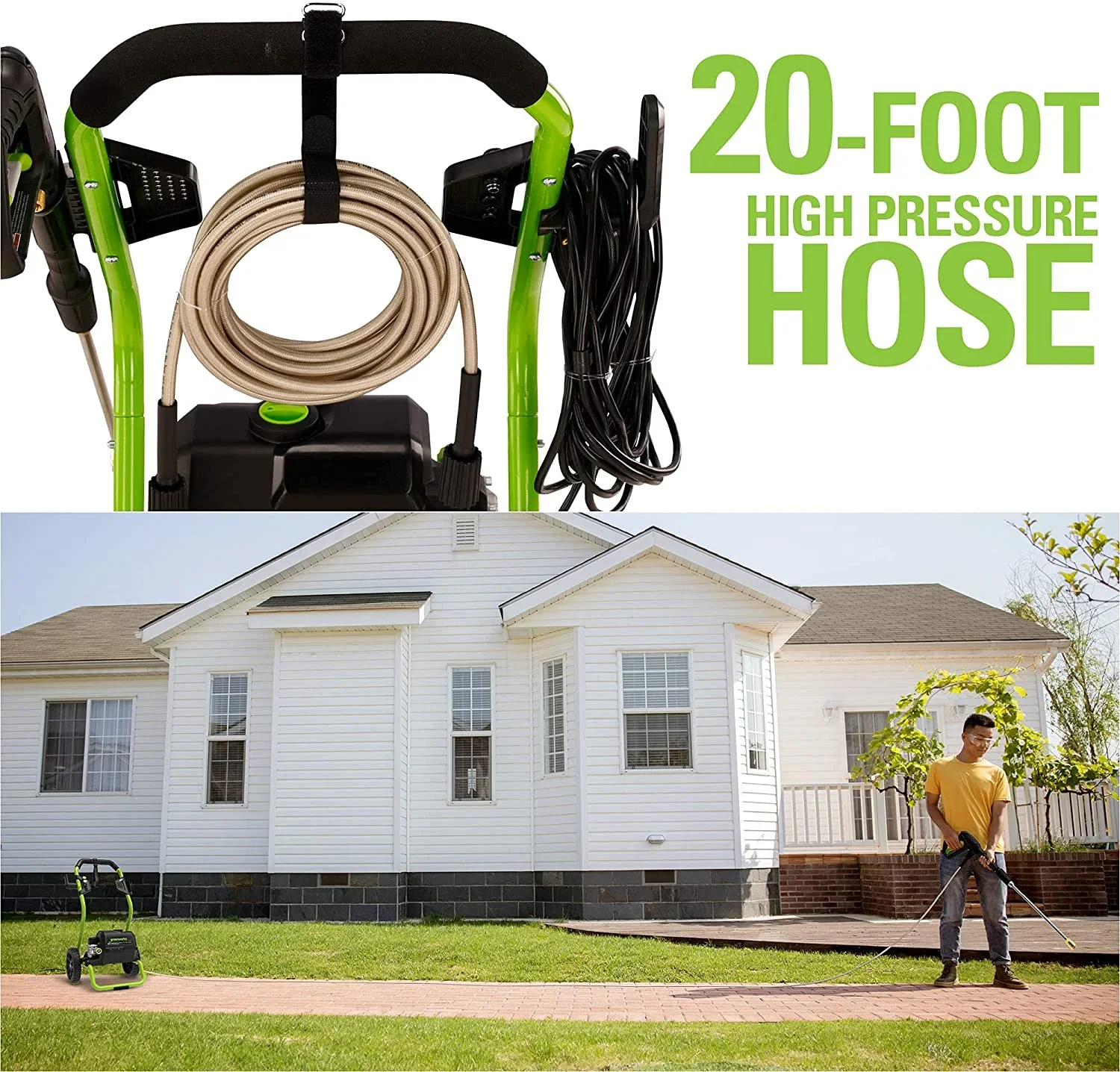 Greenworks 2000 PS at I 1.1 GPM Cold Water Electric Pressure Washer 5111802