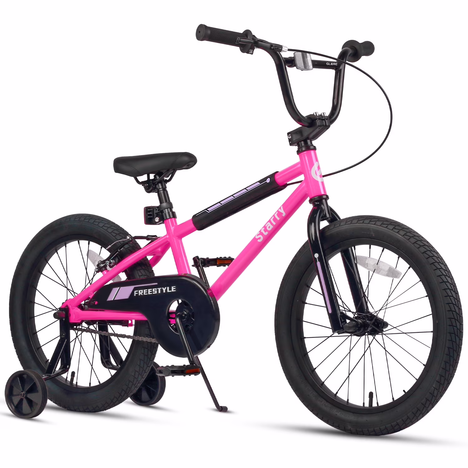 Glerc 14 Inch Little Kids Bike BMX Style Bicycle with Training Wheels Coaster Brake for 3 4 5 Years Old Boys Girls, Blue