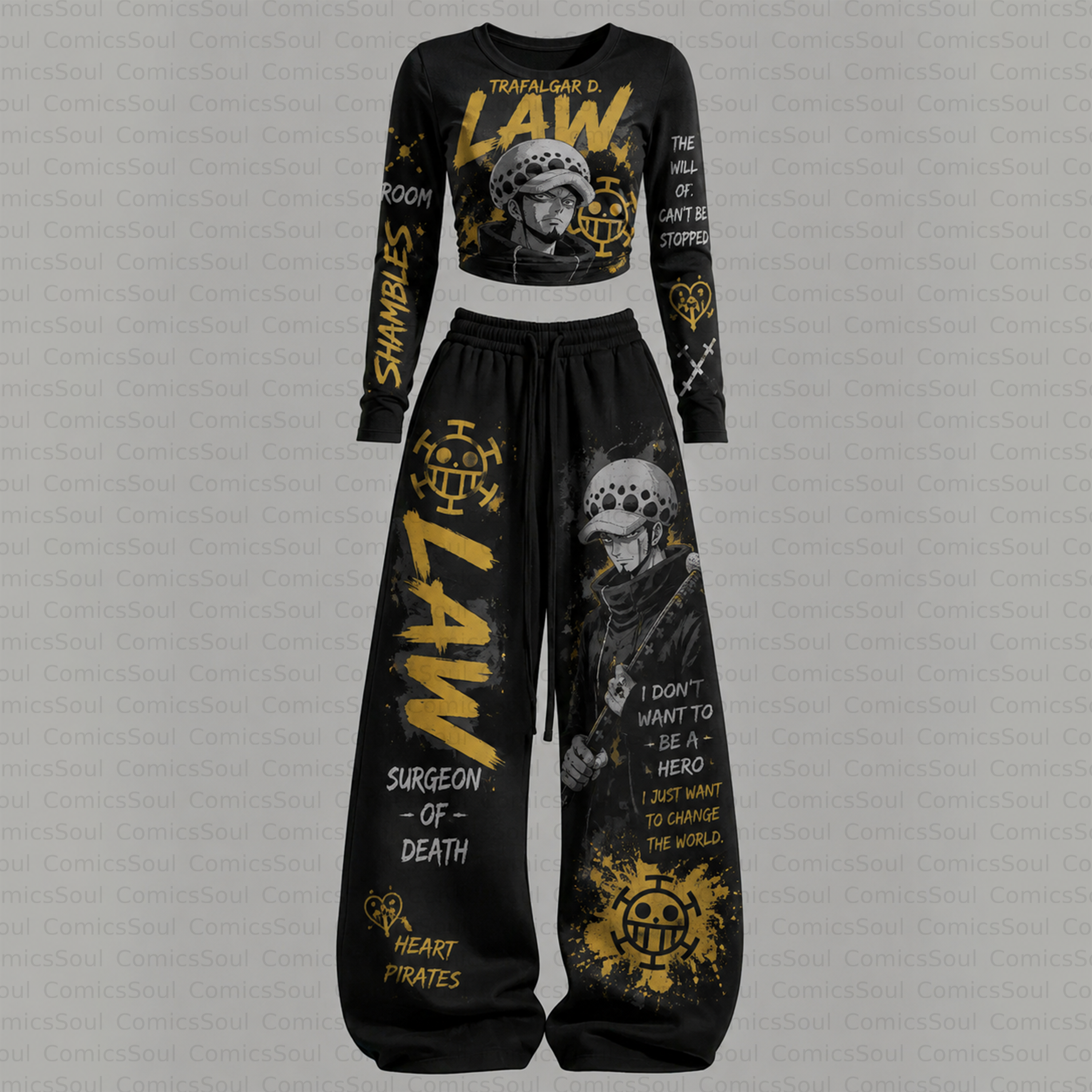 One Piece Long-Sleeve Top And Elastic Pants Set 3051027 TeeThreads Sustain the Scene with Custom Apparel