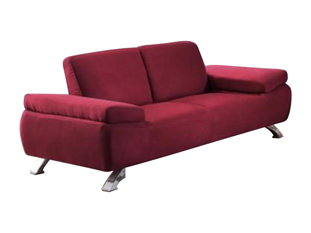 Sofá 2 plazas de microfibra POLKA - Rojo