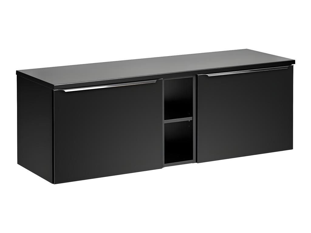 Mueble bajo lavabo 140cm 2 nichos Éros Negro