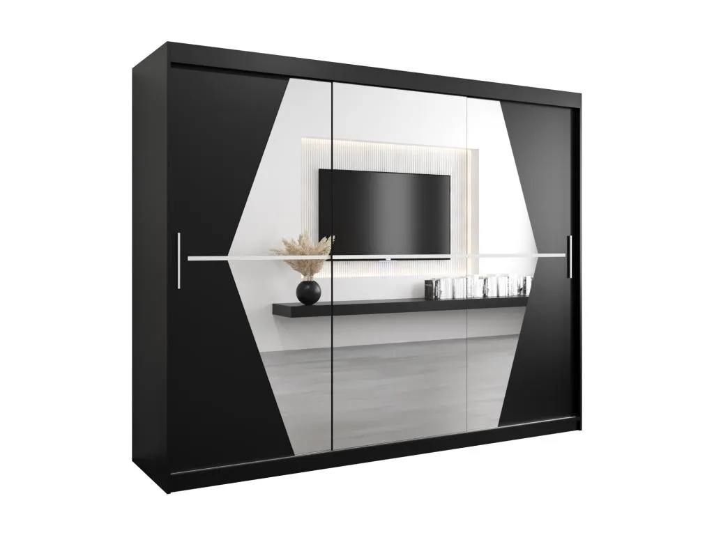 Armario Decoesp de puertas correderas 200/250/62 3 puertas (negro/negro) RHZH76291