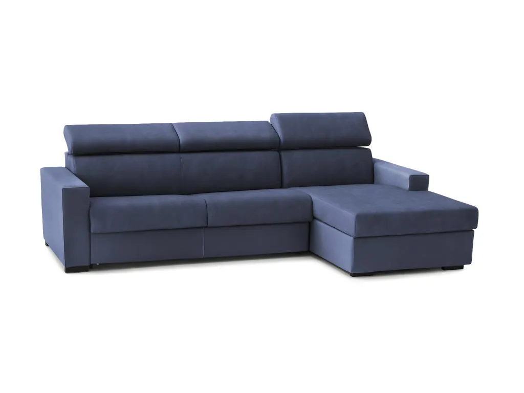 Sofa cama Hogarve Sofá de esquina Made in Italy Sofá con apertura giratoria con Contenedor Izquierdo Península con reposabrazos estándar 31197otdb