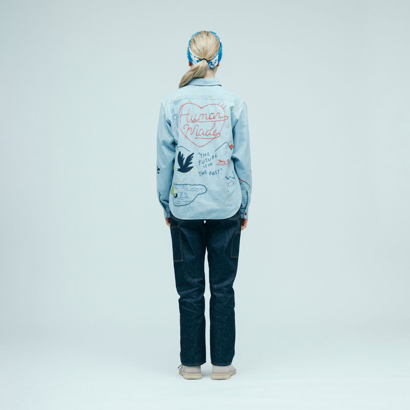 HUMAN MADE EMBROIDERED CHAMBRAY SHIRT