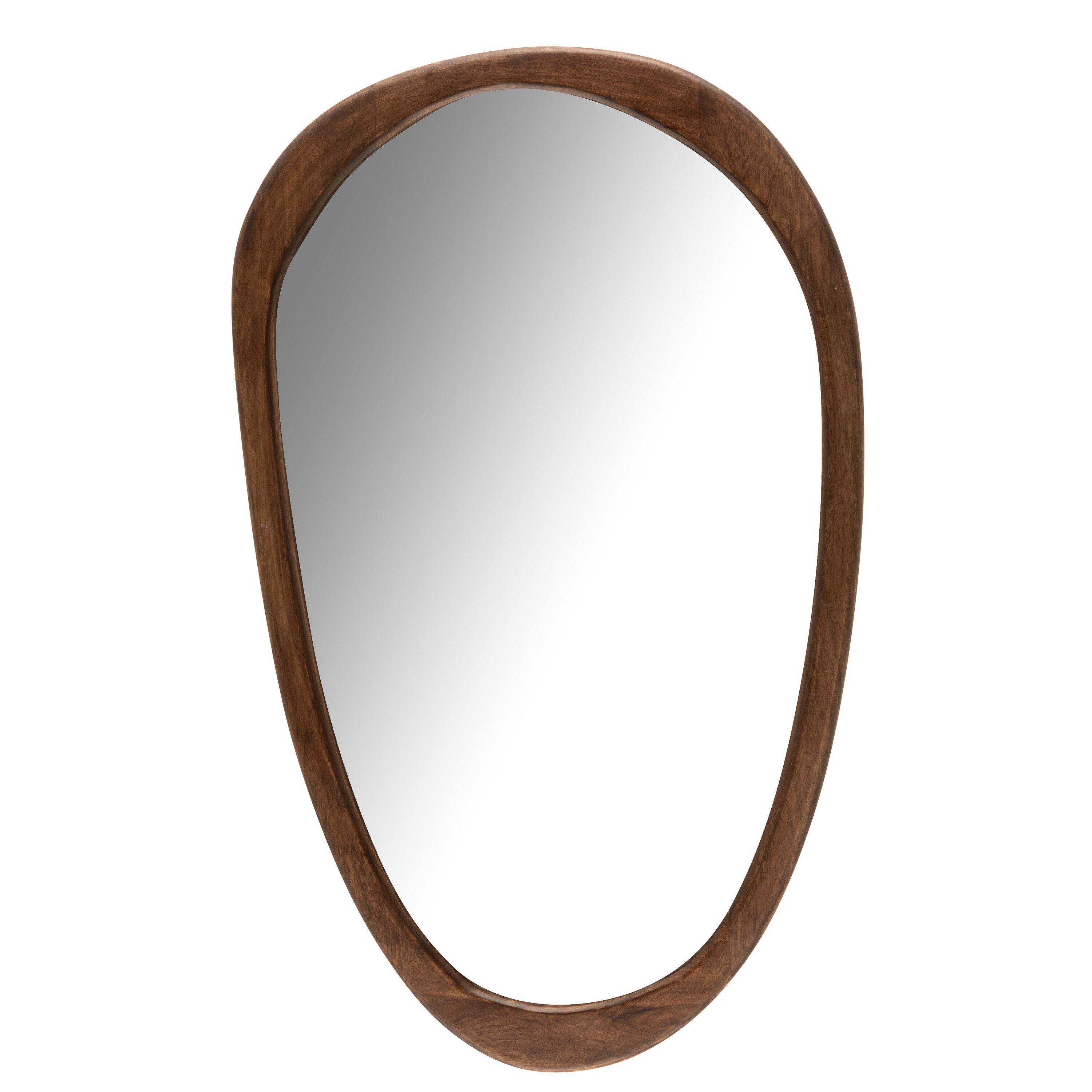 J-Line spiegel Onregelmatig - hout - donkerbruin - large -