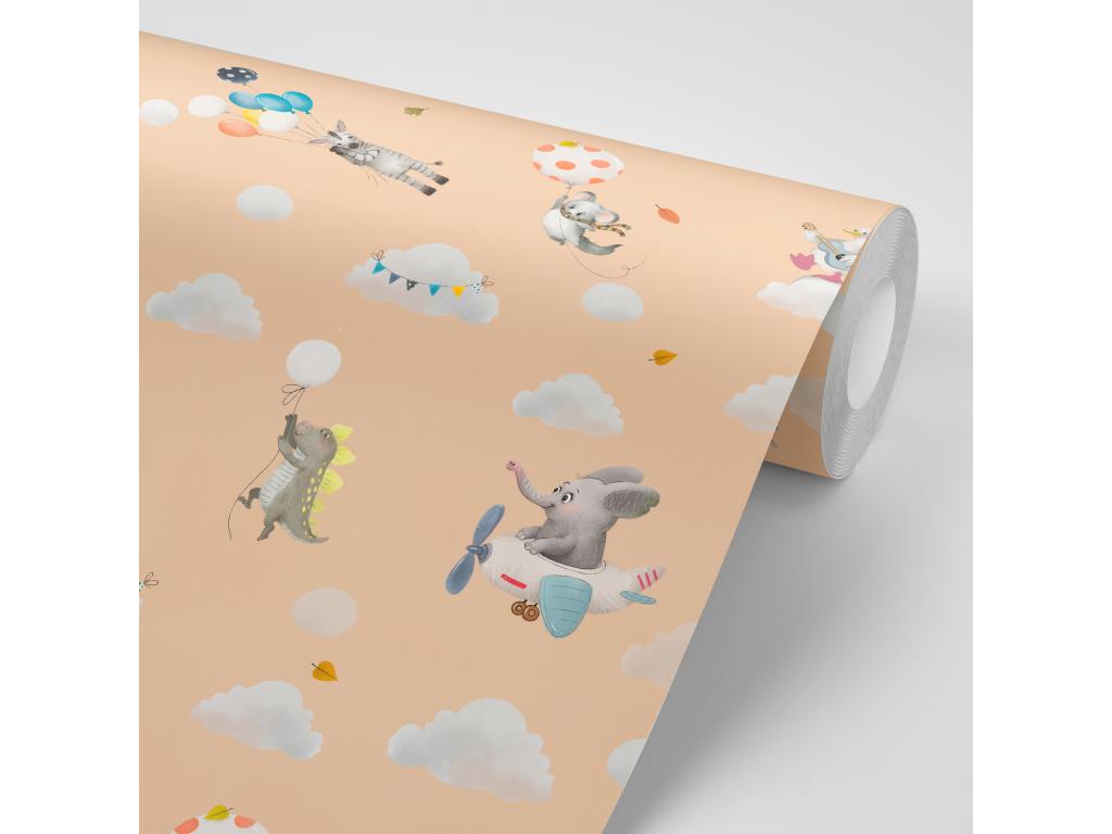 Papel pintado En el cielo color Salmón 65x300 cm