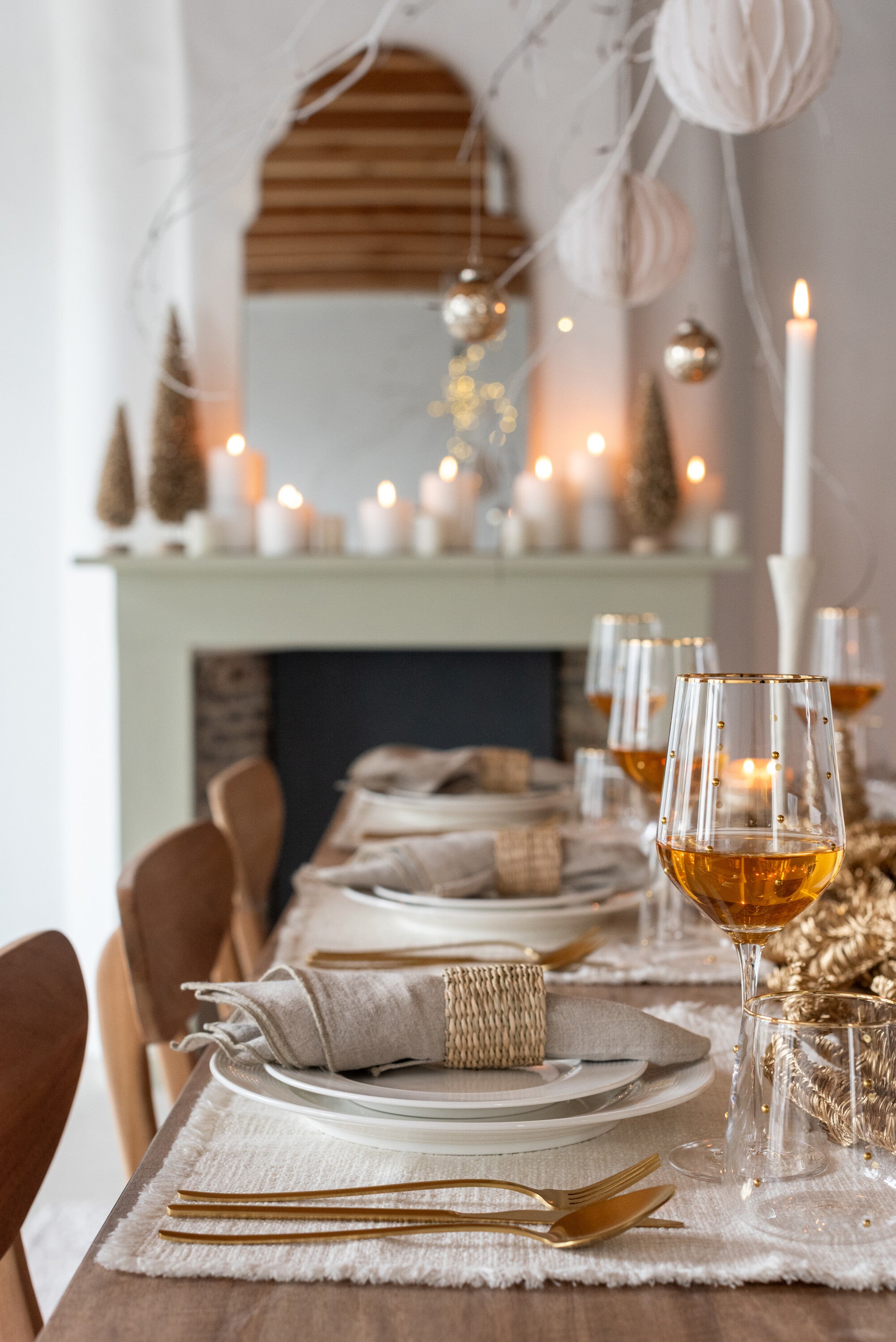 J-Line wijnglas Stippen - glas - tansparant goud