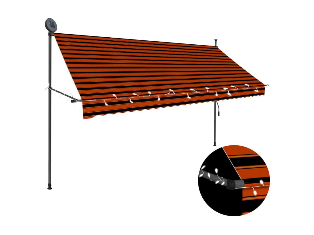 Toldo retráctil con LED 300 Naranja etarron