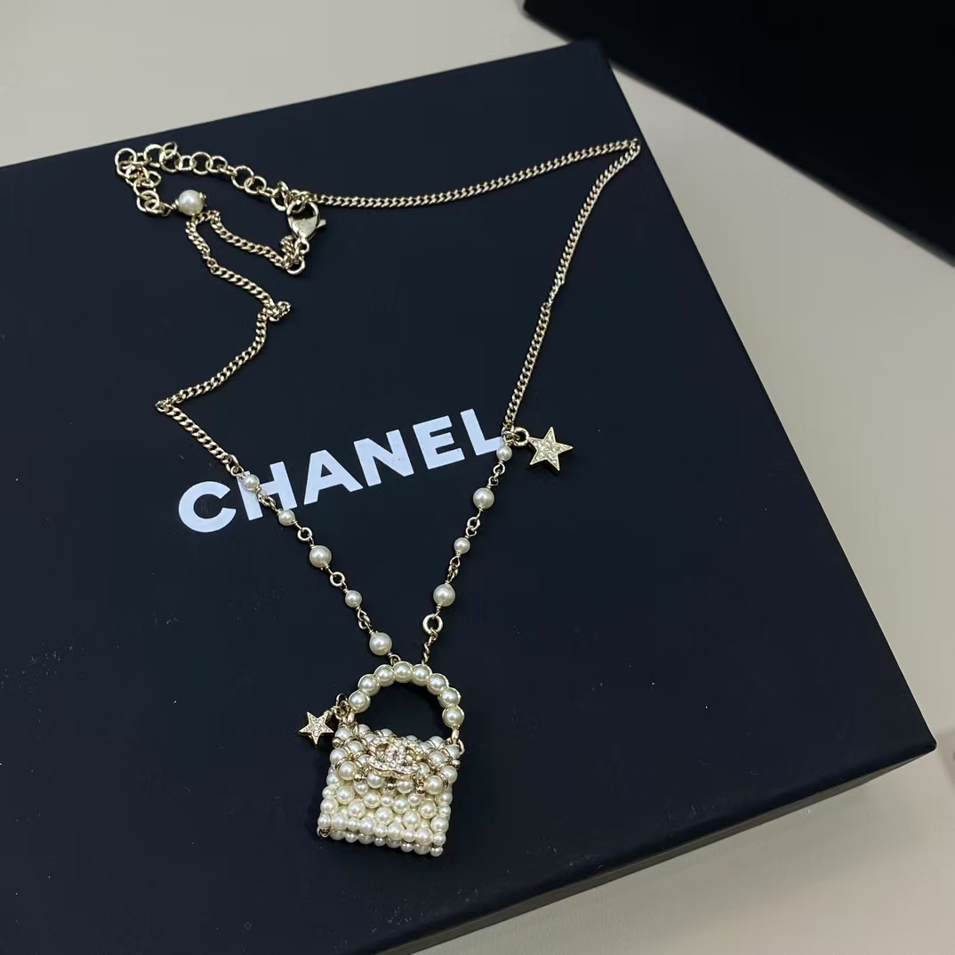 Chanel Pearl Bag Pendant Necklace - Original Replica Club