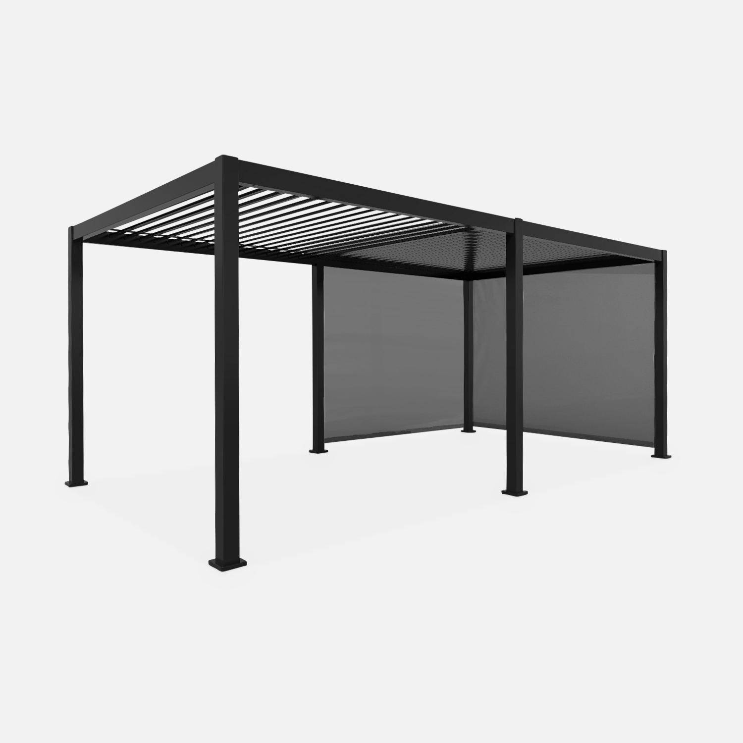 Triomphe 3x6m + accesorios - Pérgola bioclimática 3x6m +  2 toldos verticales de 3m