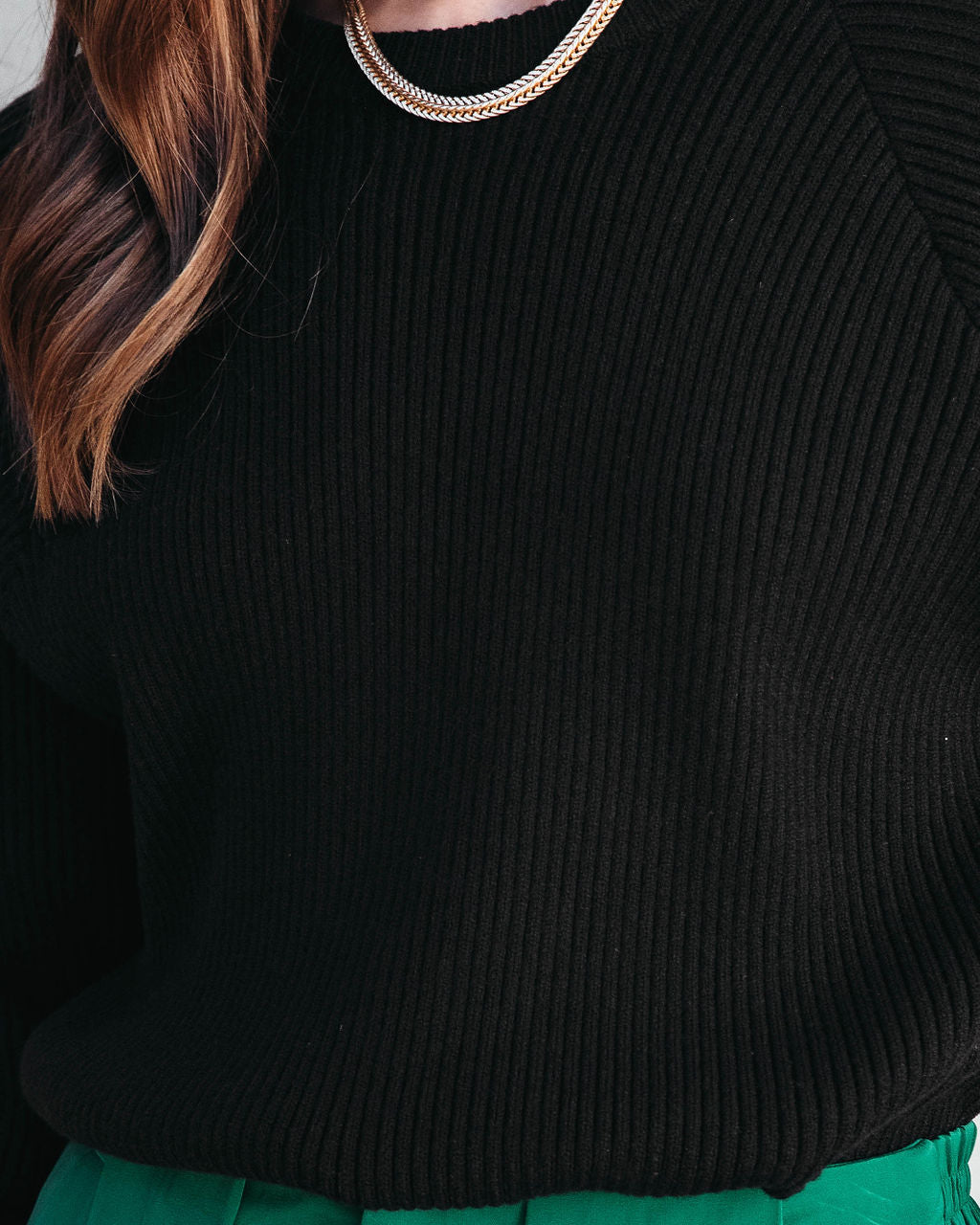 Carly Ribbed Knit Long Sleeve Top - Black - Se7enfashion