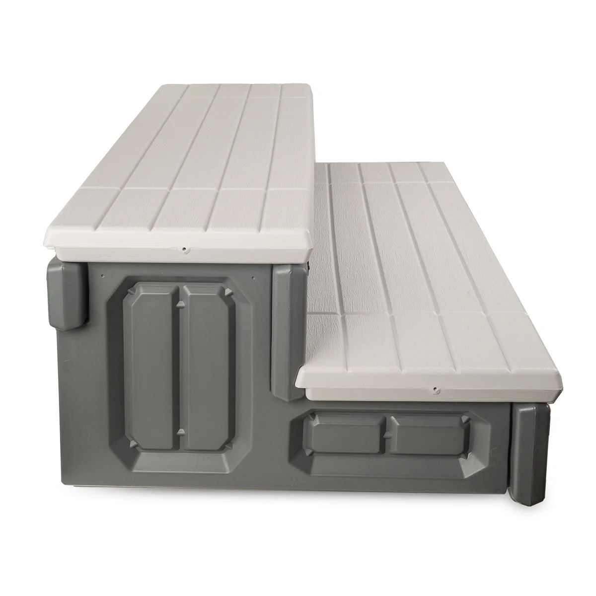 XtremepowerUS Hot Tub Steps With Storage, Spa Step, 36" Length, Camper/Deck Steps, Anti-Slip Brown - Image 16