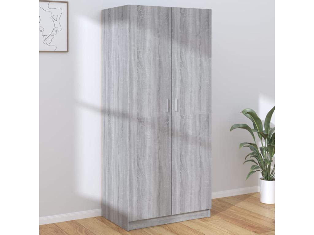 Armario Nestleano gris 80x52x180 cm Madera contrachapada