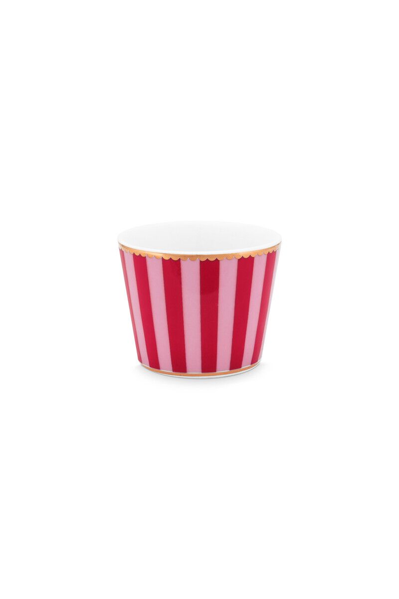Egg Cup Love Birds Stripes Red-Pink