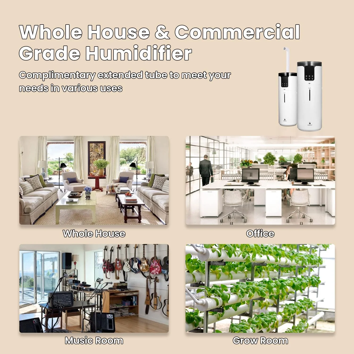 LACIDOLL Humidifiers for Large Room Home Bedroom, 4.2Gal 16L 1000ML/H Ultrasonic Cool Mist Humidifiers for 1000 Sq.ft - Essential Oil Tray, 4 Mist Speed Settings, Remote - Image 7