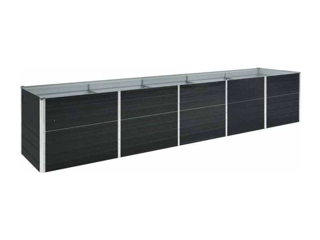 Arriate de acero galvanizado gris antracita 400x80x45 cm
