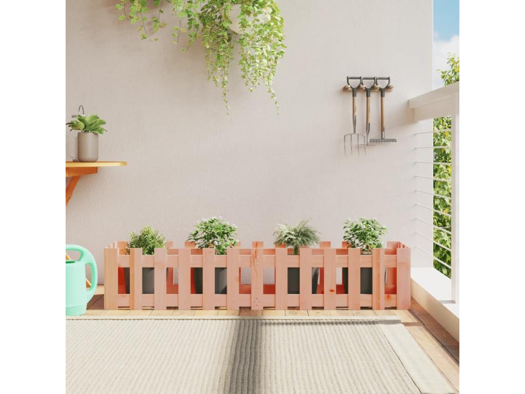 Arriate Decoromantico levado jardín valla madera maciza Douglas 150x30x30 cm