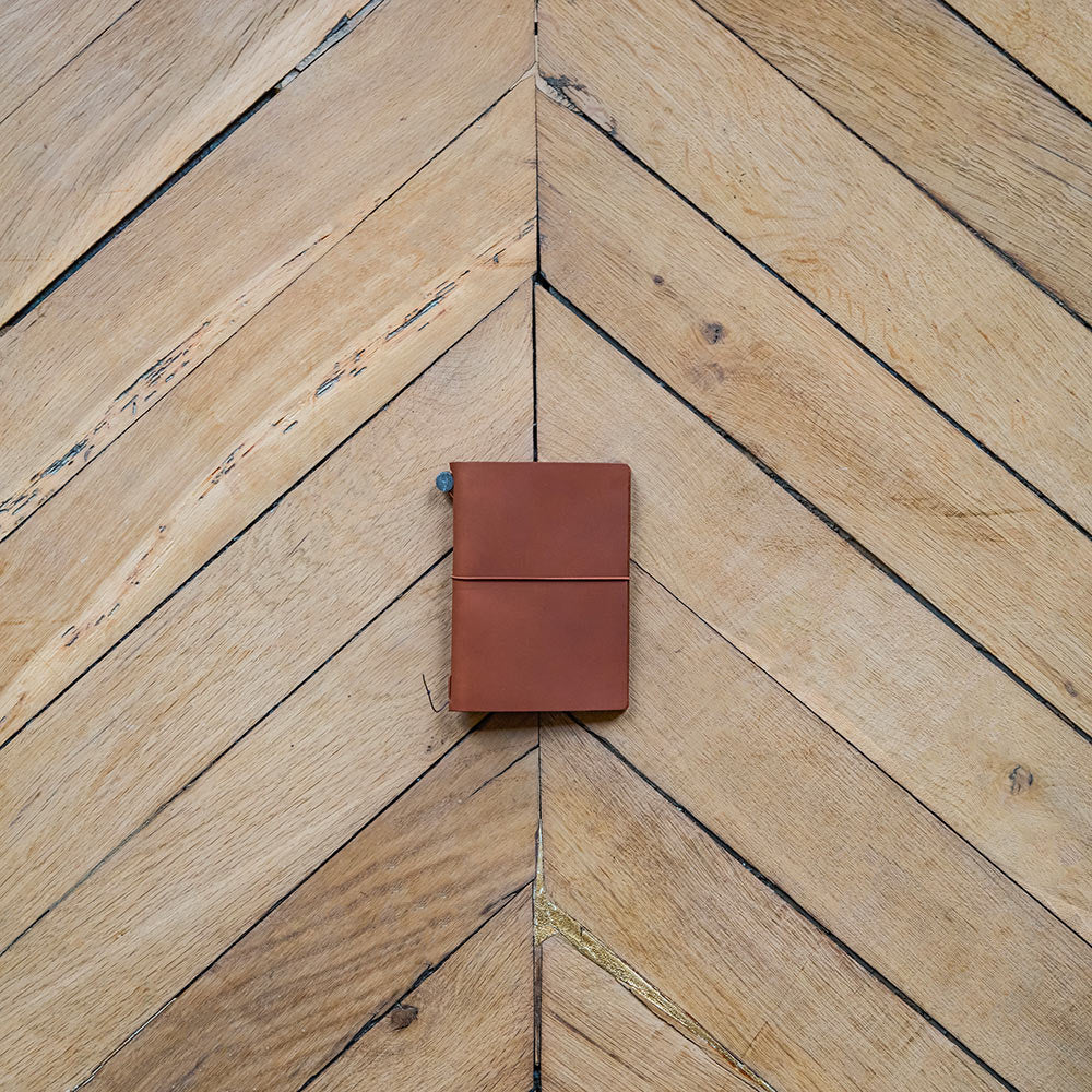 Carnet passeport en cuir - Camel