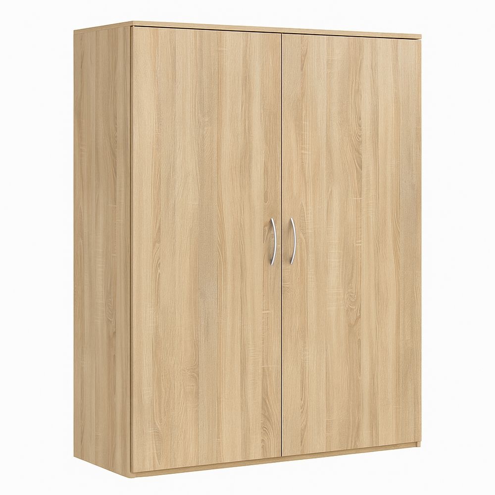 Armario Doble 180x90x50 cm Ropero Uso Doméstico Madera Roble Natural Almacenamiento