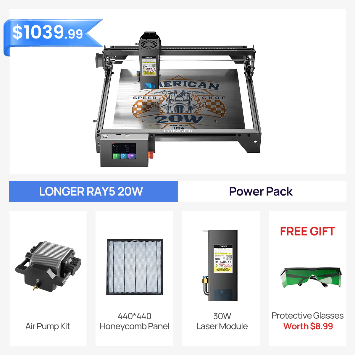 Longer RAY5 10W/20W Laser Engraver
