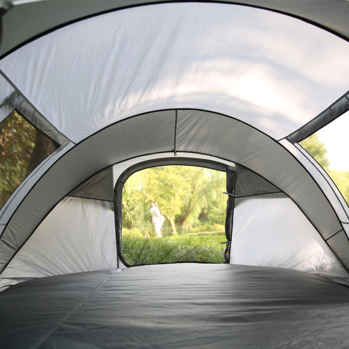 , 4-6 Persons White + Gray Pop-Up Boat Tent, , , - Image 2
