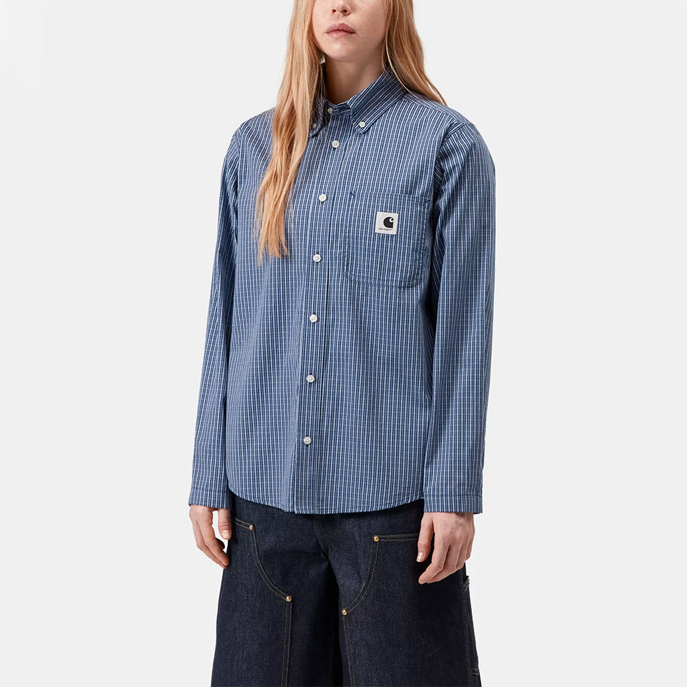 Carhartt WIP - Chemise W LS Groff - Bleu Groff Check