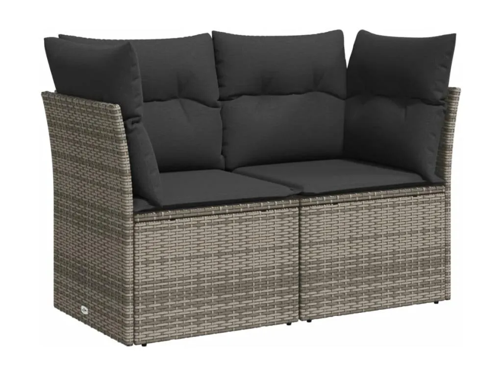 Set de sofás de jardín 10 pzas con cojines ratán sintético gris 50975CBSM