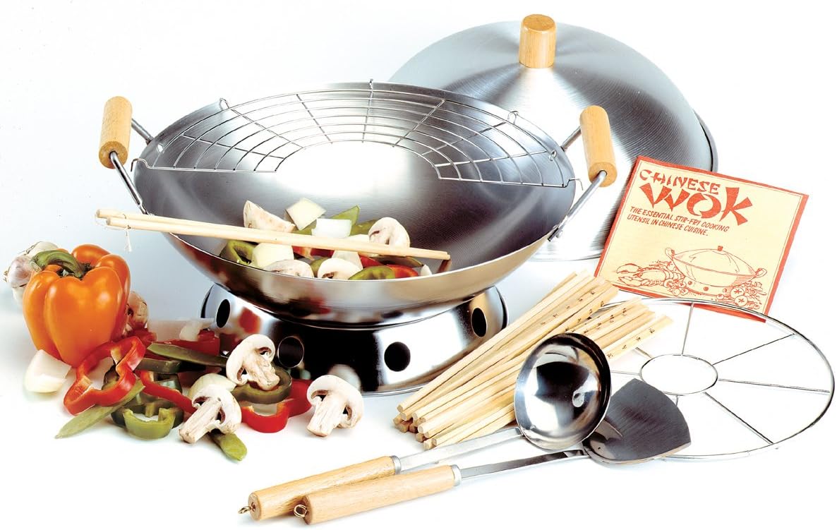 Norpro 10-Piece Wok Set, Silver, 14 inch
