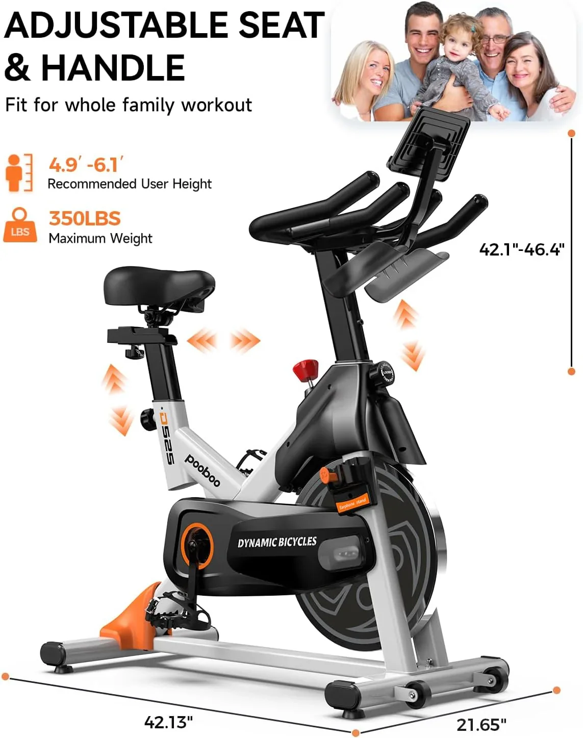 pooboo Indoor Exercise Bike With Adjustable Resistance And Belt Drive - Image 13 pooboo Indoor Exercise Bike With Adjustable Resistance And Belt Drive - Image 13