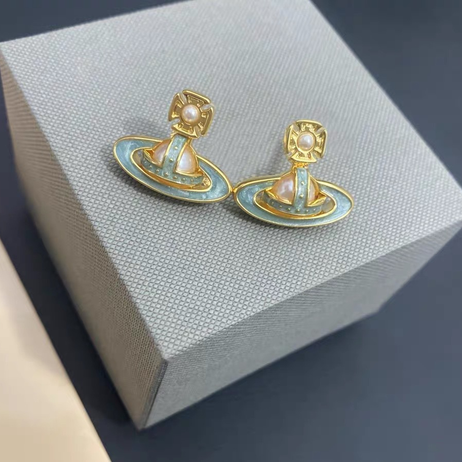 Vivienne Westwood Enamel Candy Color Saturn Earrings - Original Replica Club