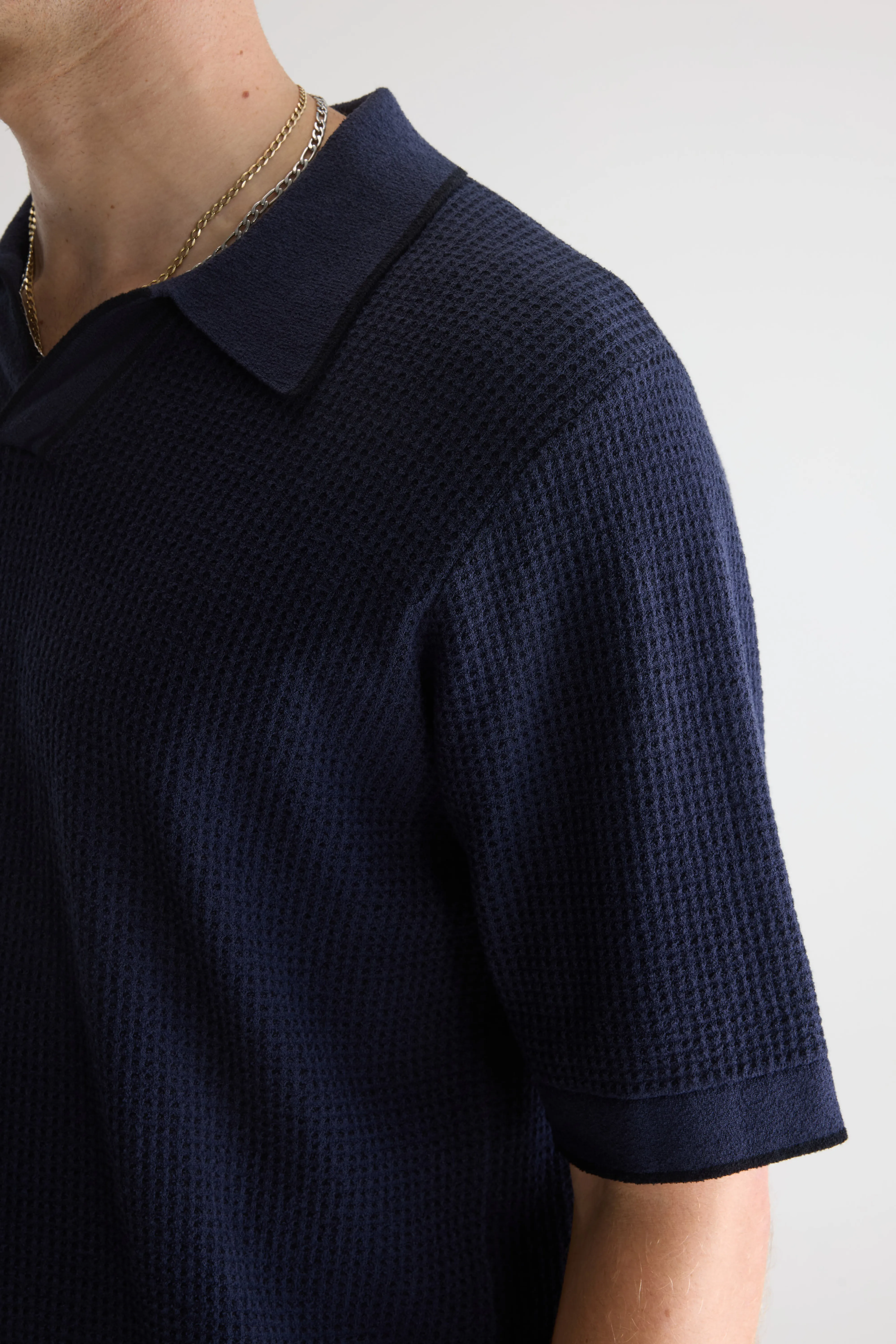 Bellerose Adoko waffle knit polo (261 / M / PARKER)