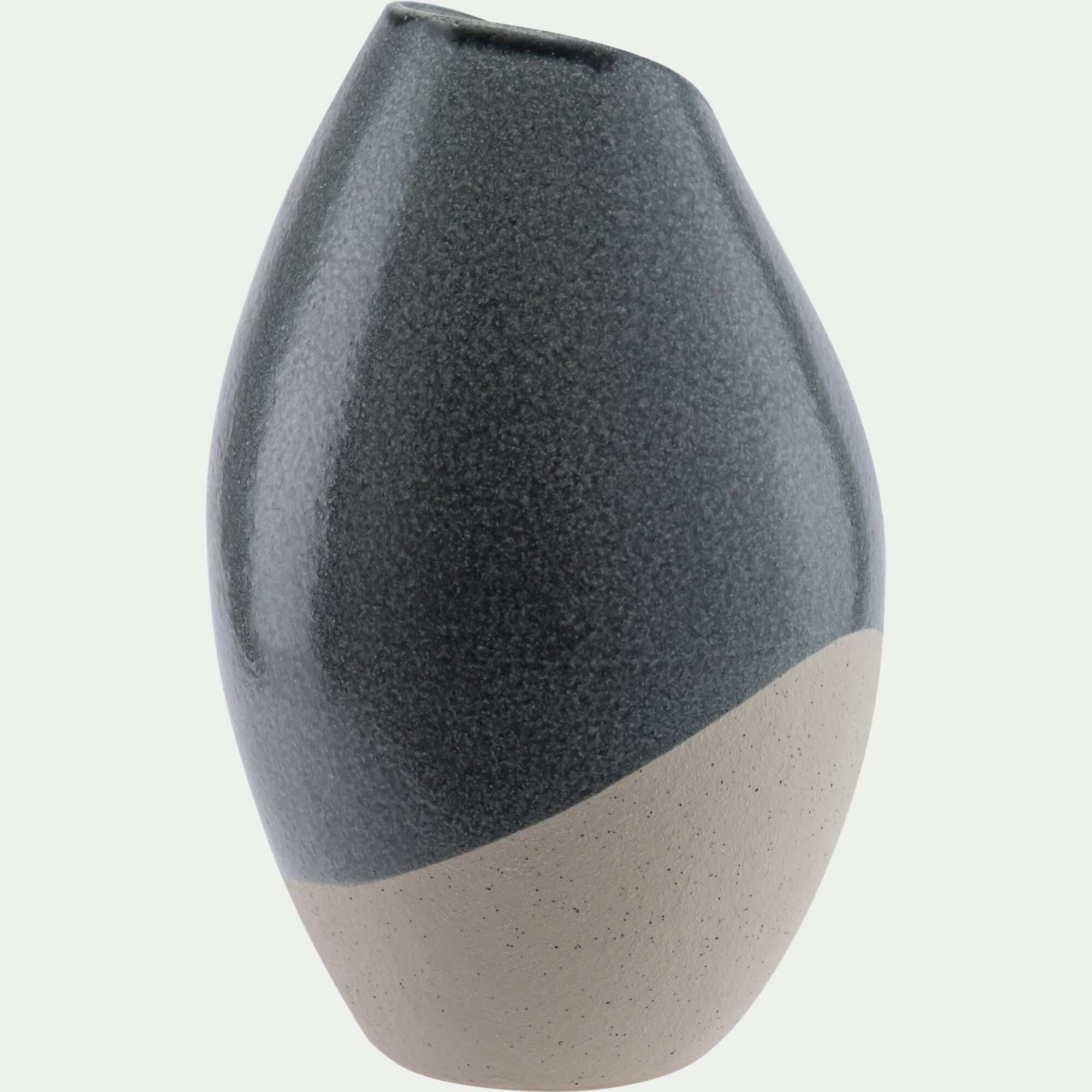 DINAN - Vase contemporain en grès H26,5cm - gris