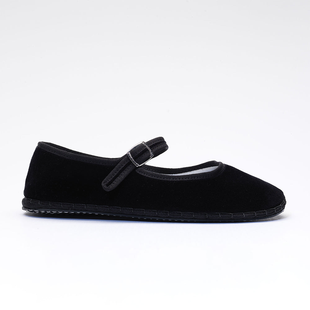 Drogheria Crivellini - Ballerines Jane Velvelt à attache - Noir