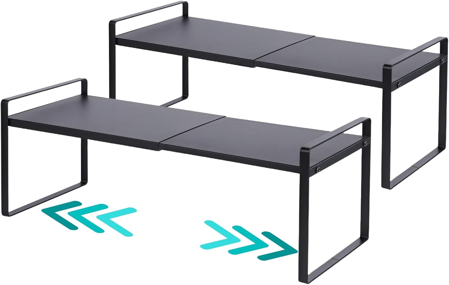 Expandable Cabinet Shelf Organizer Riser for Kitchen Pantry Cupboard Under Sink Countertop (white, 8.2’’D * 12.2-21.6’’W * 10.4’’H)