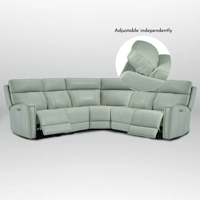 104" 3-Color Genuine Leather Power Reclining Sectional Sofa with Zero Gravity Feature, USB & USB-C Ports, and 2 Stationary Armless Chairs