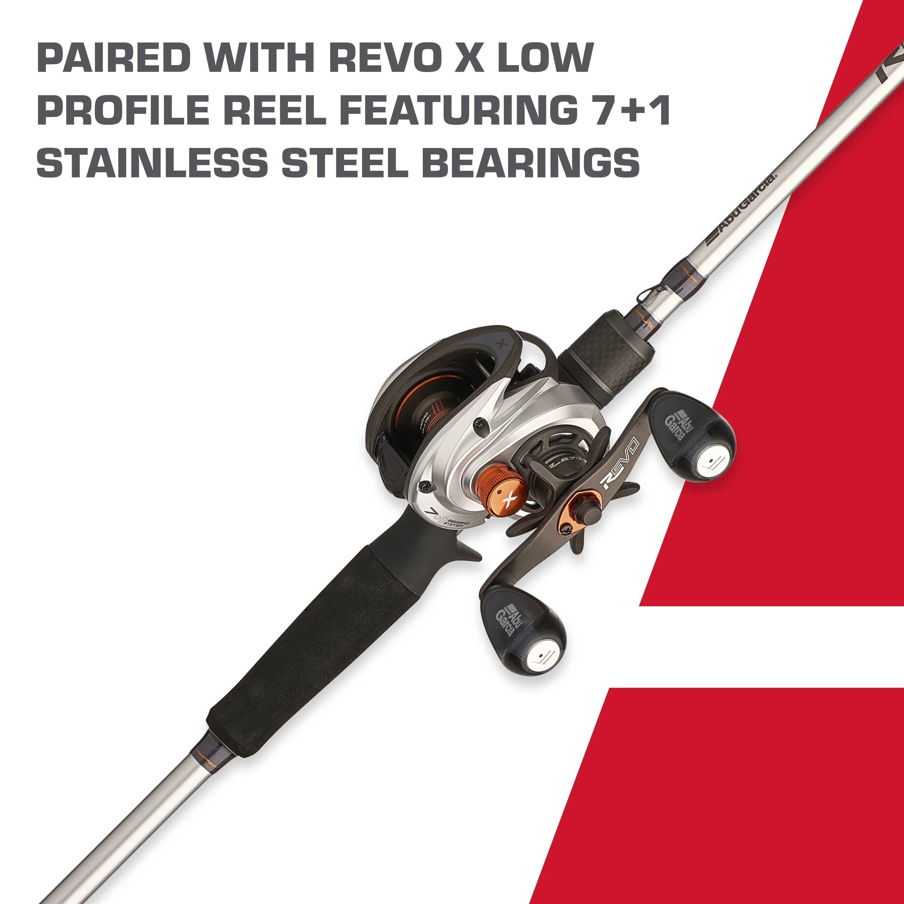 Abu Garcia Low Profile Baitcast Rod And Reel Combo, 7 ft 4 in, 5.4:1 - Revo 5 X - Image 6 Abu Garcia Low Profile Baitcast Rod And Reel Combo, 7 ft 4 in, 5.4:1 - Revo 5 X - Image 6