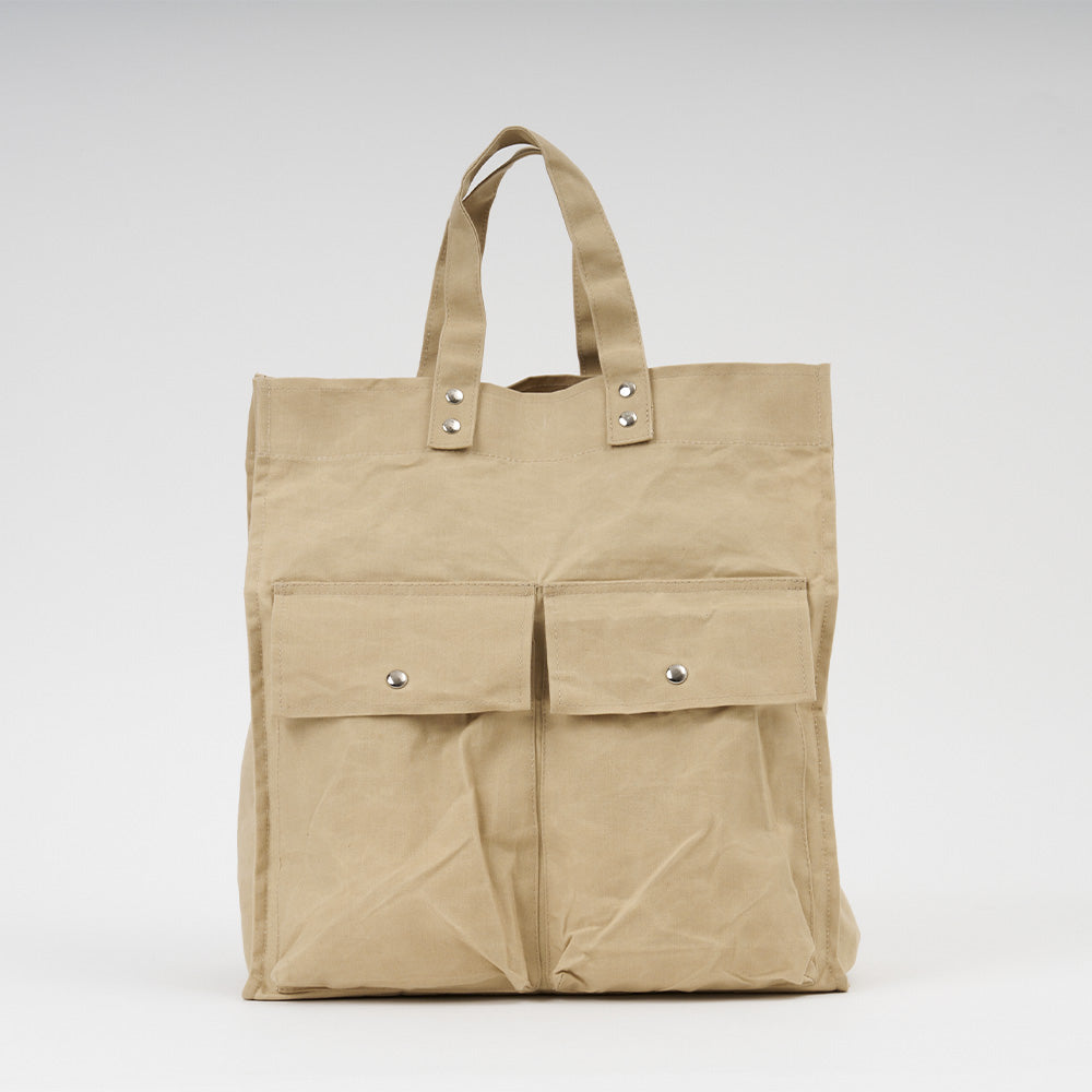 Sublime Roe - Sac Parafin Square Tote - Kaki