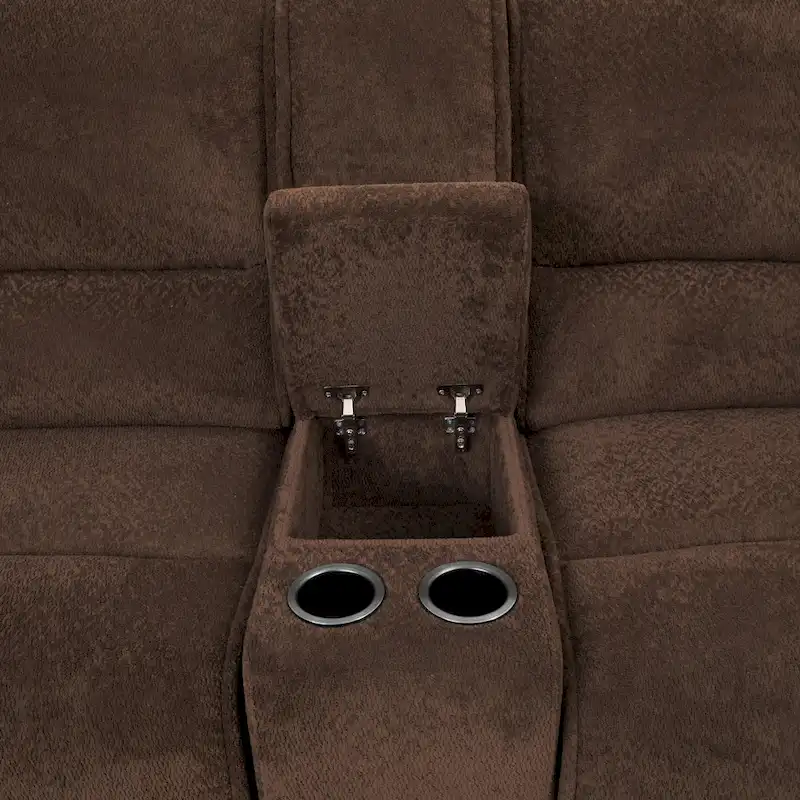 Renic Modern Dark Brown Reclining Sectional Sofa with Console and USB Ports by Furniture of America