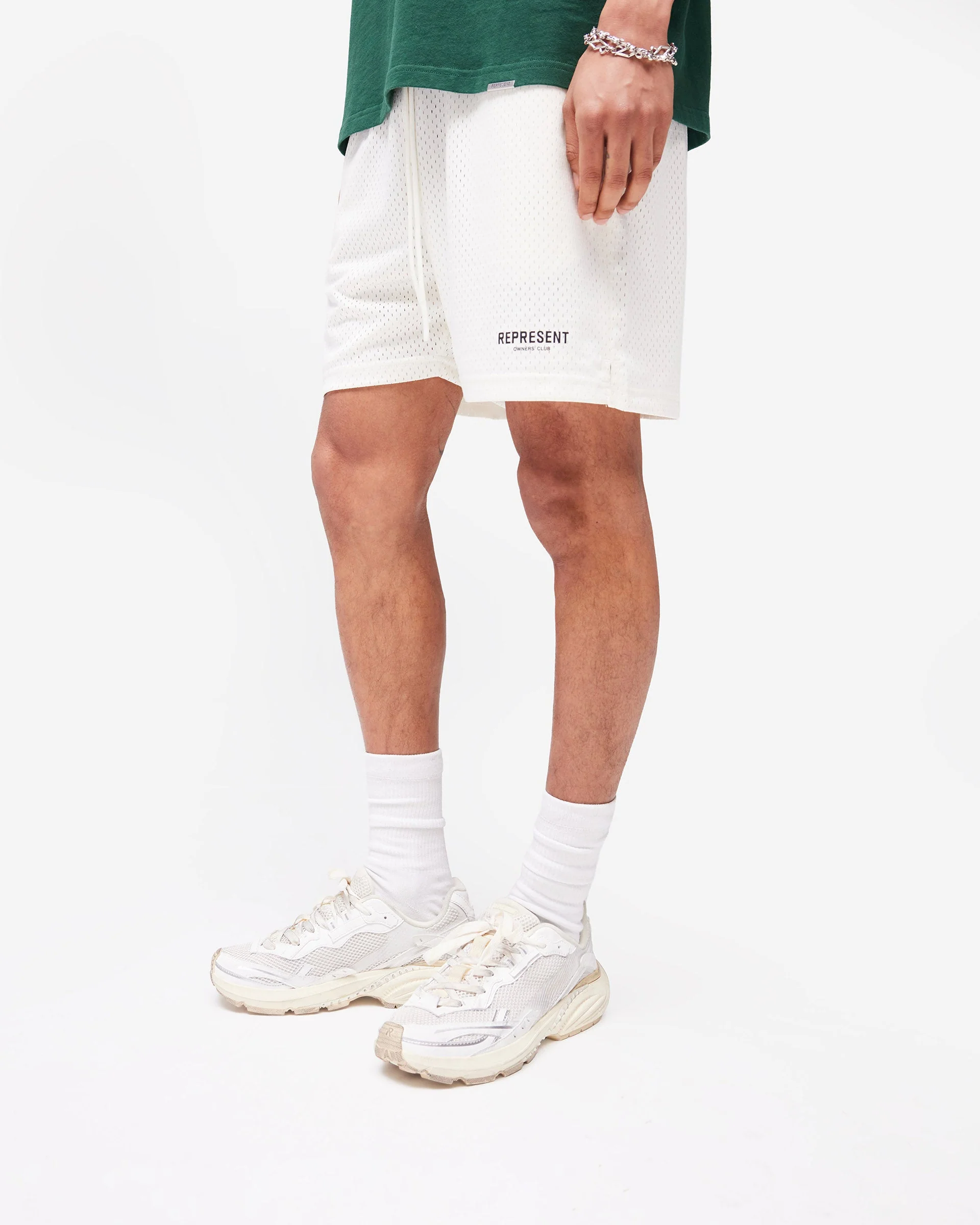 Represent Owners Club Mesh Shorts - Flat White