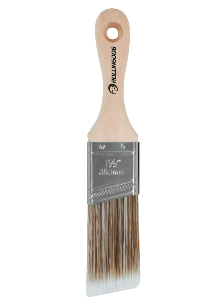 W1000 Series Short-Handle Angular Paint Brushes – SRT Synthetic Bristles with Maple Wood Handle (Multiple Sizes) - KTF Painting Interior Exterior