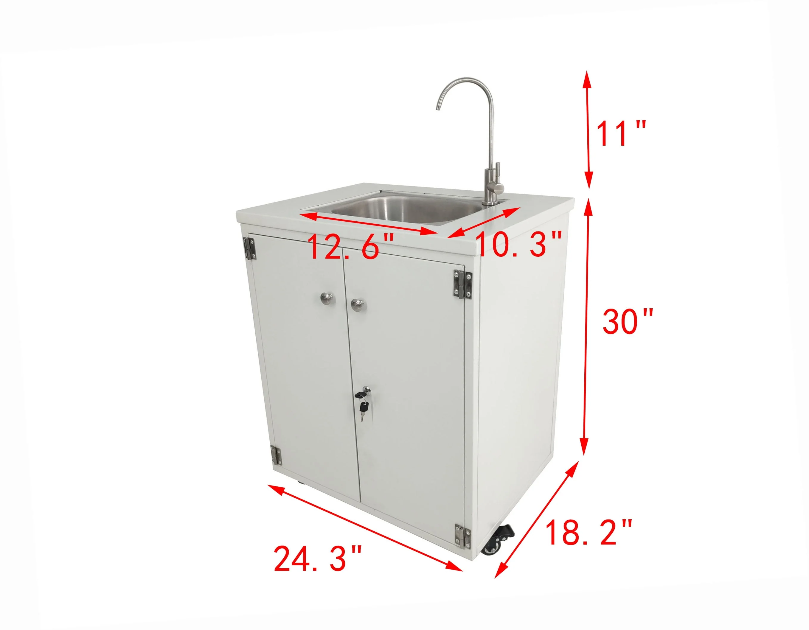 Cabinet Portable Sink Self Contained Hand Wash Station Mobile Sink Water Fountain Water Supply 110V/12V Powered Built-in Pump Water Jugs NOT included 24 X 18 X 30" CABINET SIZE 10094 - Image 5