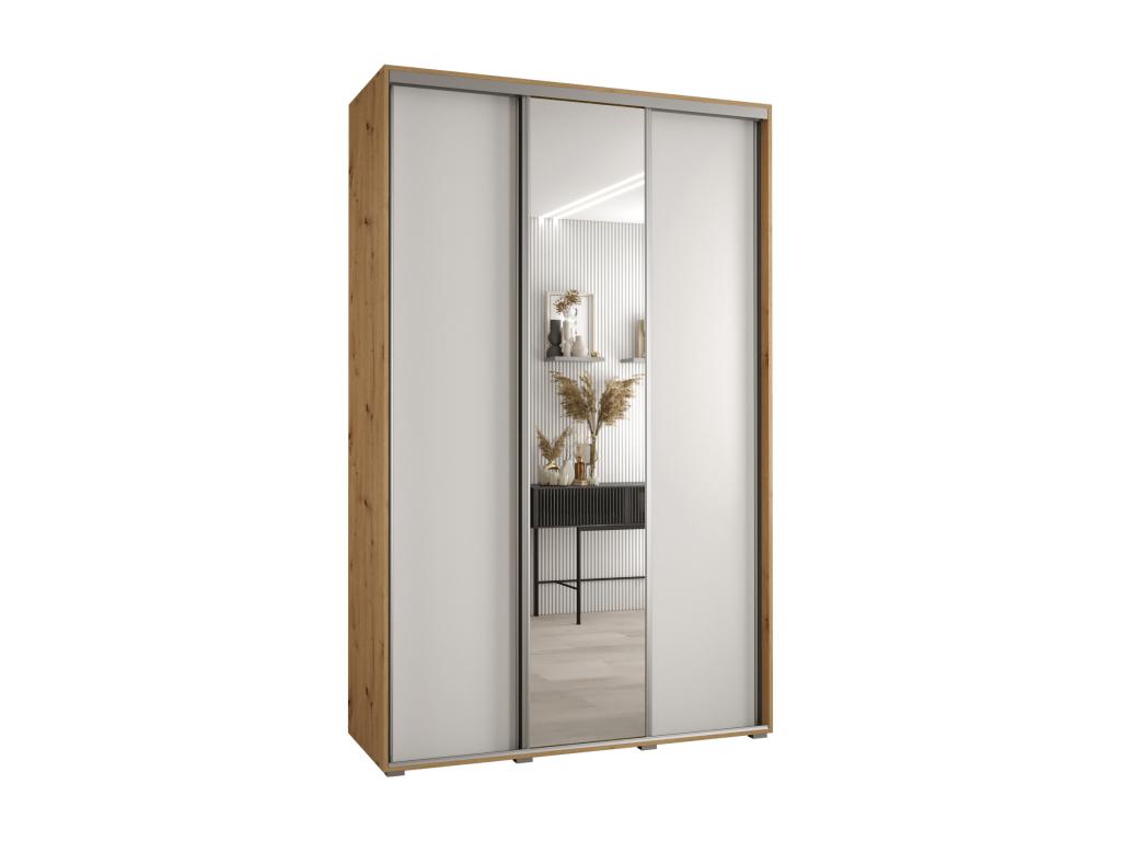 ARMARIO DAVOS 3 DE PUERTAS CORREDERAS 235,2/150/60 3 puertas (Artisan/Blanco/Plata)
