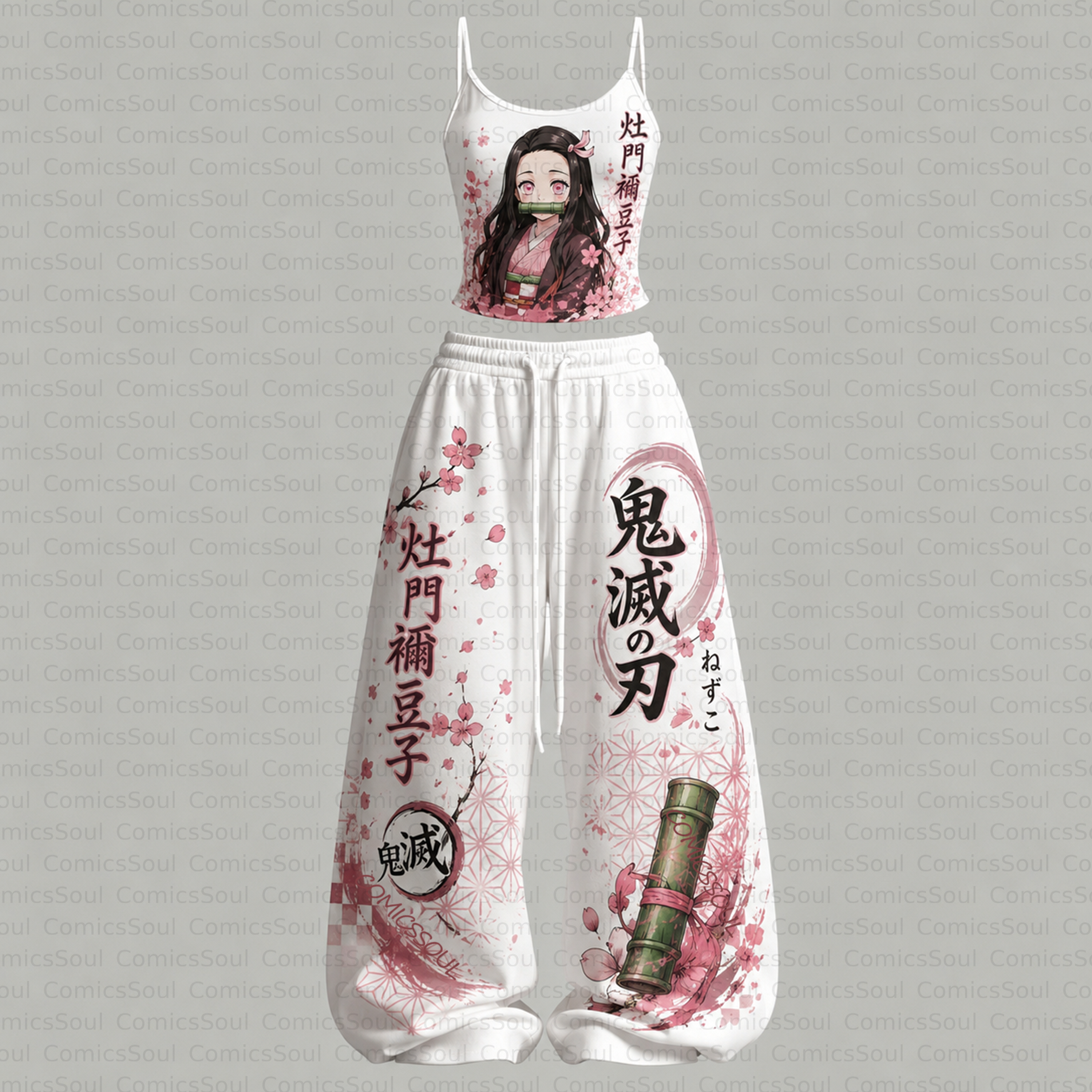Demon Slayer Top & Elasticated Trousers Two-Piece Set