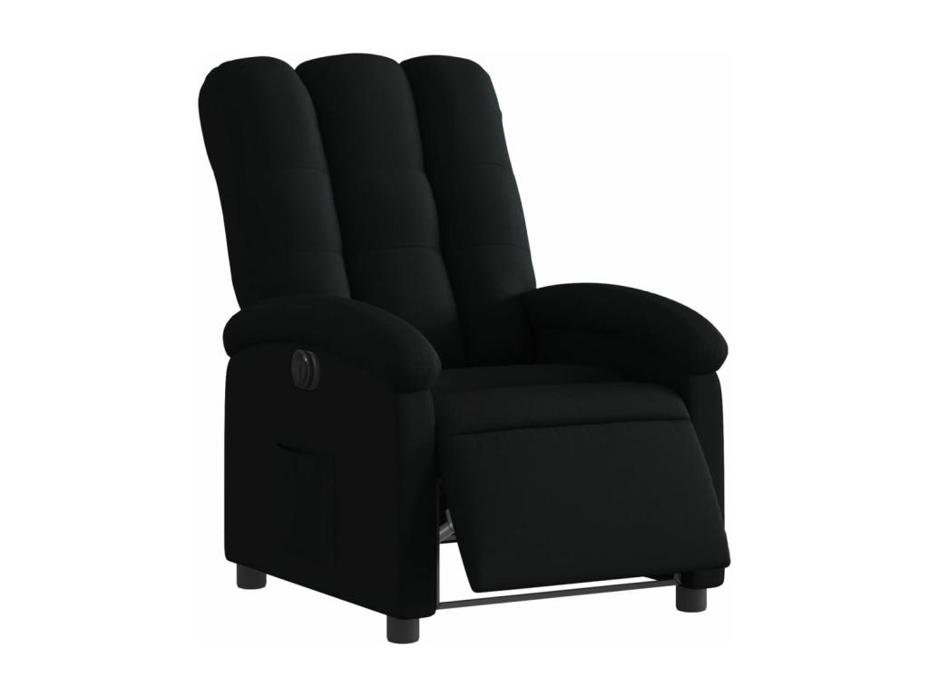 Sillón reclinable eléctrico de tela negro