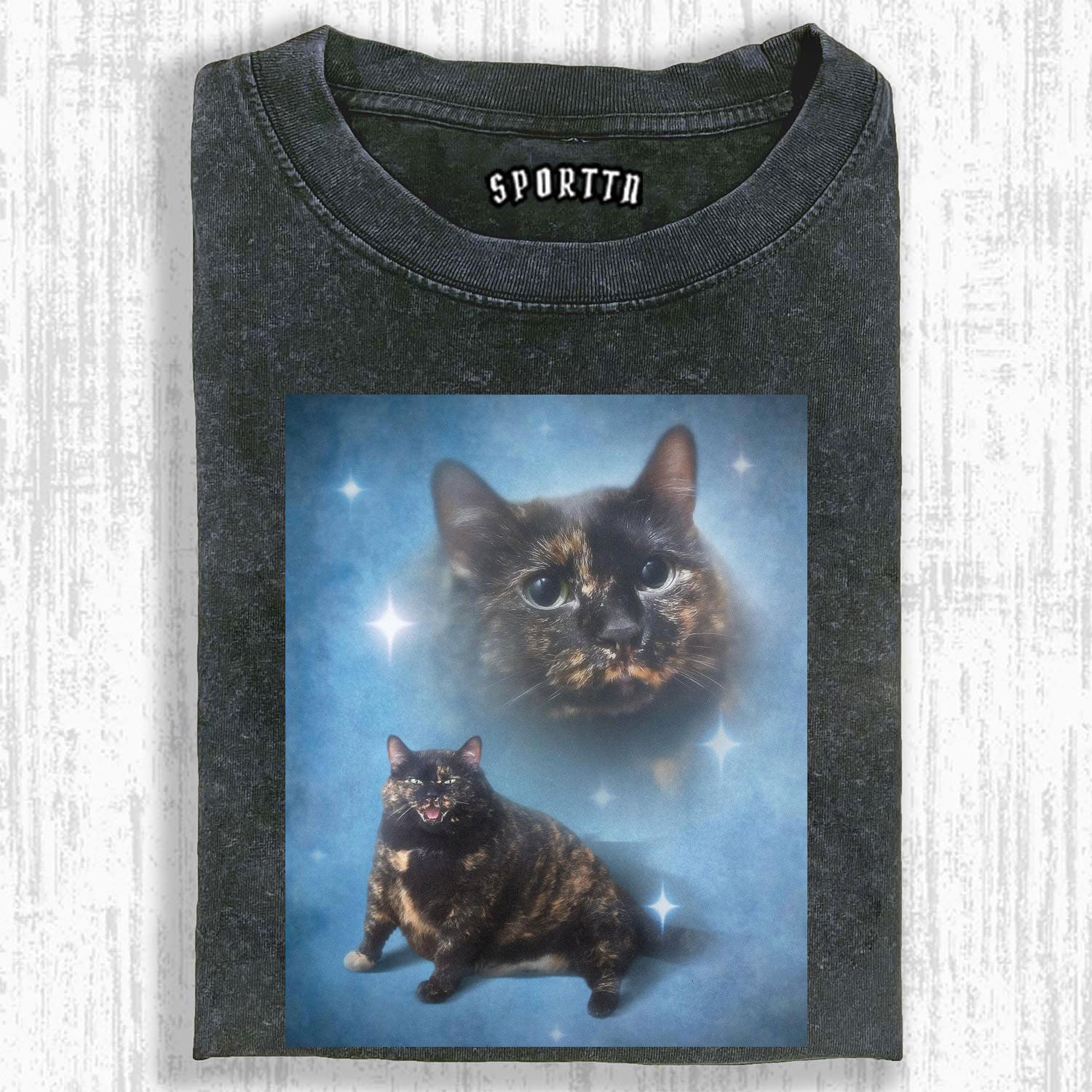 CAT’S STARRY MOMENT DOUBLE SHADOW CUTE T - SHIRT