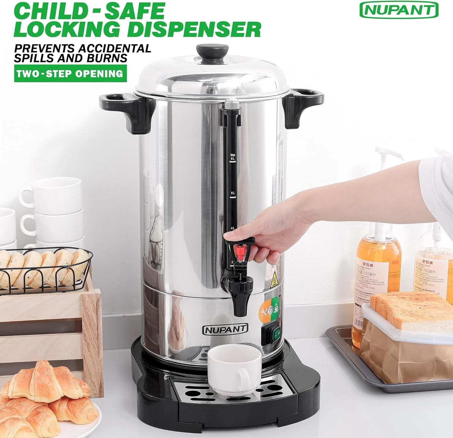 Commercial Coffee Urn 100 Cup 15L 304 Stainless Steel Large Coffee Maker