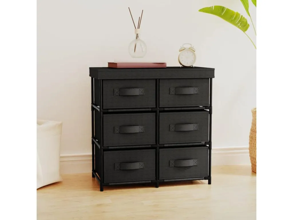 Armario almacenamiento con 6 cajones acero negro 55x29x55 cm 70009dxvm