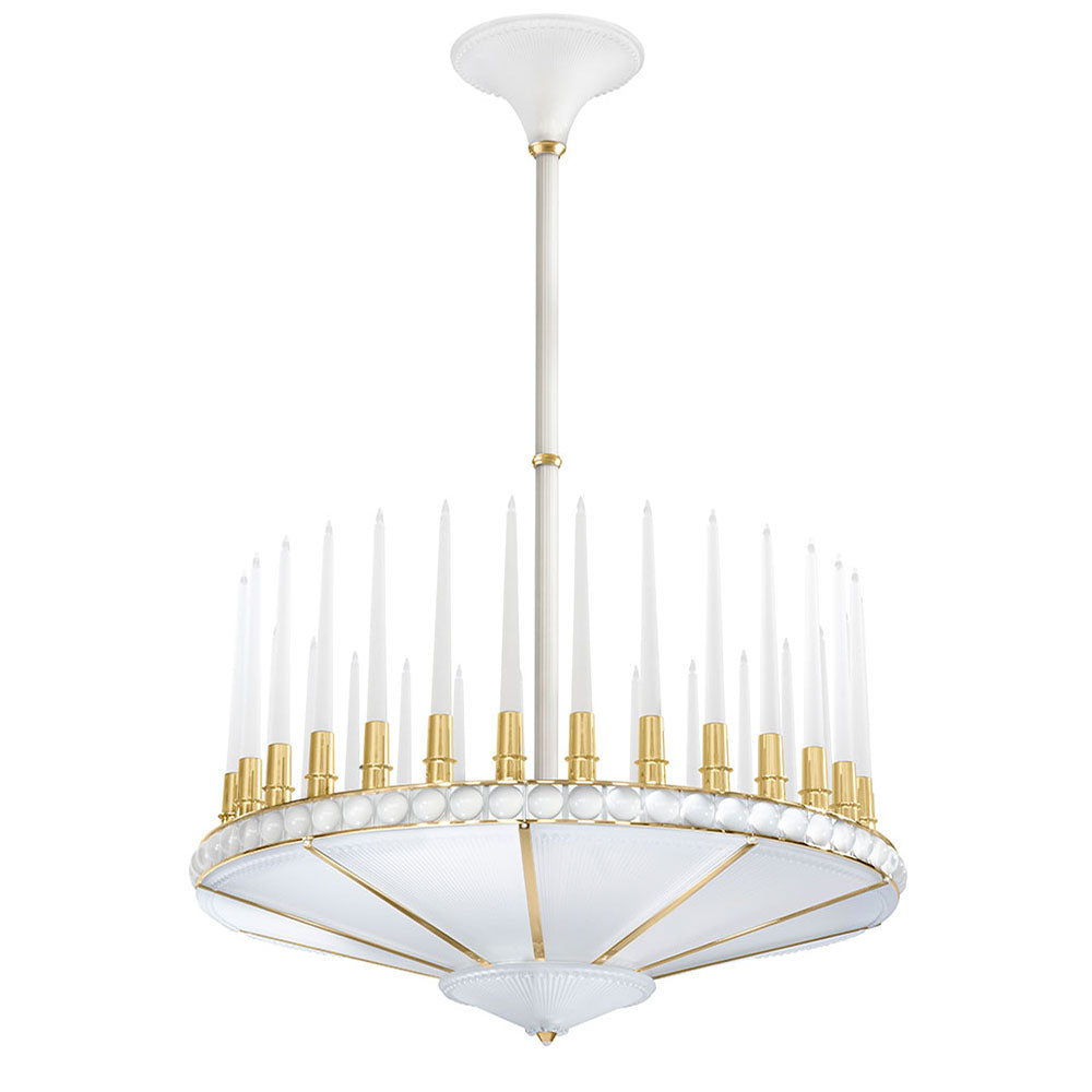 LUSTRE PERLES - CRISTAL INCOLORE, FINITION DORÉ SATINÉ