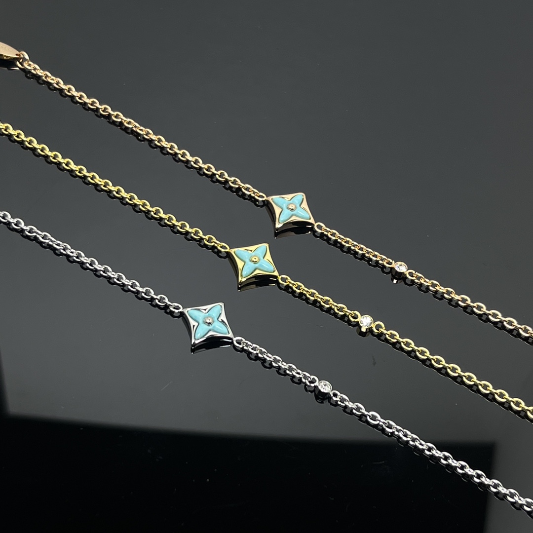 Louis Vuitton Blue Amazonite 1 Motif BB Star Bracelet - Original Replica Club